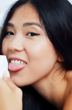 Asian Teen Babe Kimiko Teases Naked In Bed